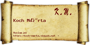Koch Márta névjegykártya